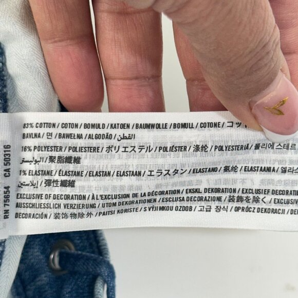 Abercrombie & Fitch Womens 6 High Rise Denim Short Shorts / Eyelet Waist Detail - Picture 4 of 11